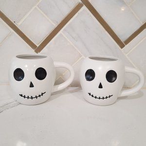 Target 12oz Stoneware Skull Figural Mug Spritz halloween scary zombie horror x2